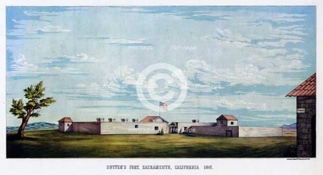 Sutter's Fort, Sacramento, California, 1847 (1937).Artist: Snyder