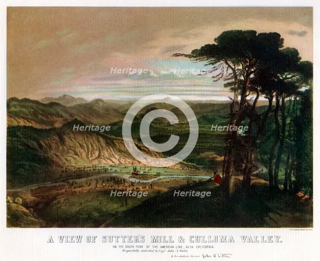 Sutter's Mill and Culloma Valley, California, USA, 19th century (1937).Artist: J Little