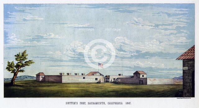 Sutter's Fort, Sacramento, California, 1847 (1937).Artist: Snyder