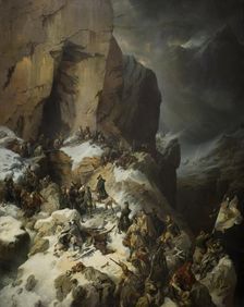 Suvorov Crossing Panixerpass, 1799, 1860. Creator: Alexander von Kotzebue
