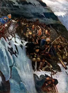 Suvorov's March through the Alps 1799, (1899), (1939). Creator: Vasily Surikov
