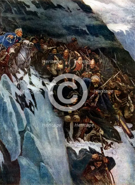 'Suvorov's March through the Alps', 1799, (1899), (1939). Creator: Vasily Surikov.