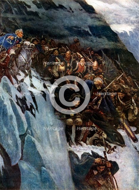 'Suvorov's March through the Alps', 1799, (1899), (1939). Creator: Vasily Surikov.