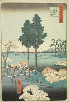 Suwa Bluff at Nippori (Nippori Suwanodai), from the series "One Hundred Famous Views..., 1856. Creator: Ando Hiroshige