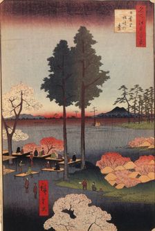 Suwa Bluff in Nippori (One Hundred Famous Views of Edo), 1856-1858. Artist: Hiroshige, Utagawa (1797-1858)