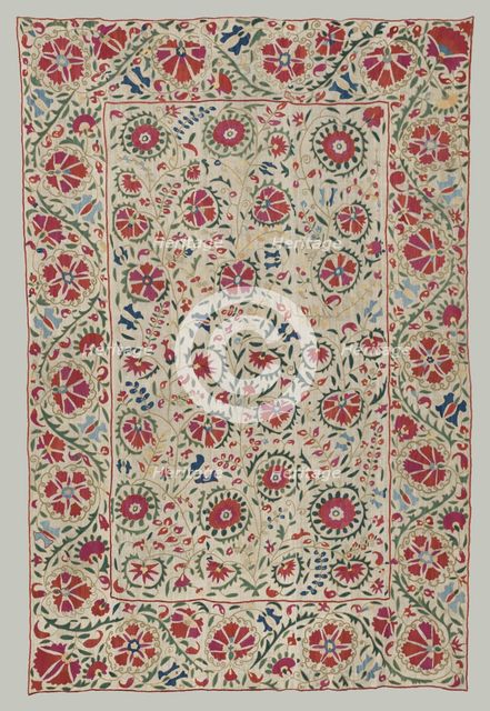 Suzani: curtain or bed cover, about 1800. Creator: Unknown.