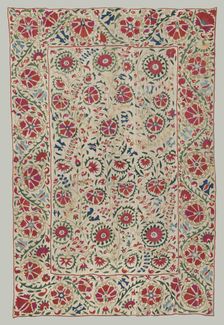 Suzani: curtain or bed cover, about 1800. Creator: Unknown