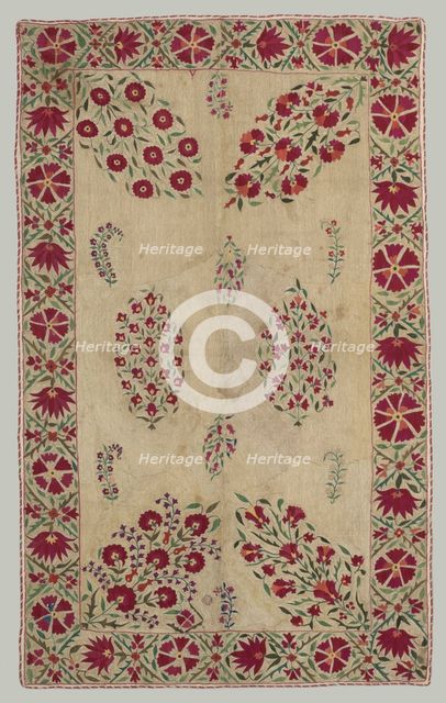 Suzani:divan cover, 1700s. Creator: Unknown.