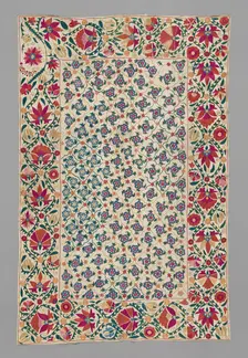 Suzani (large embroidered hanging or cover), Uzbekistan, 19th century. Creator: Unknown