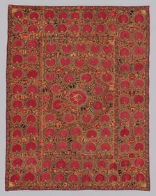 Suzani (large hanging or cover), Uzbekistan, 1840/1890. Creator: Unknown