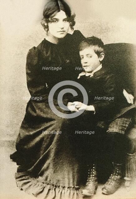 Suzanne Valadon and her son Maurice Utrillo, c1889. Creator: Anonymous ().