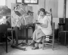 Suzanne Valadon in her studio, 1919. Creator: Unknown photographer