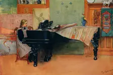 Suzanne at the Piano c1900. Artist: Carl Larsson