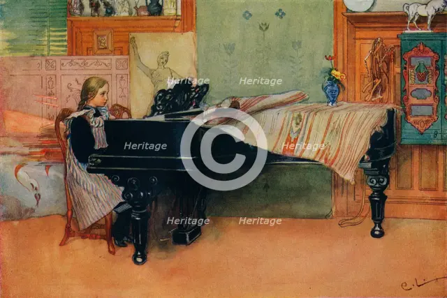 'Suzanne at the Piano', c1900. Artist: Carl Larsson.