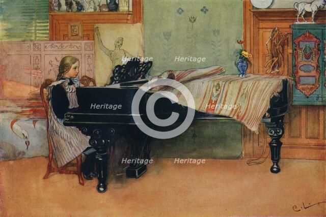 'Suzanne at the Piano', c1900. Artist: Carl Larsson.