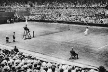 Suzanne Lenglen playing Miss McKane, Wimbledon, London, 1926-1927