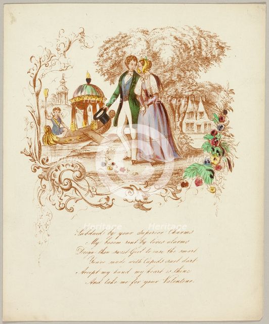 Subdued by your Superior Charms (valentine), c. 1842. Creator: Unknown.
