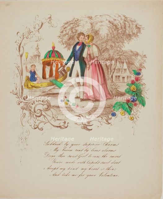Subdued by Your Superior Charms (valentine), c. 1842. Creator: Unknown.