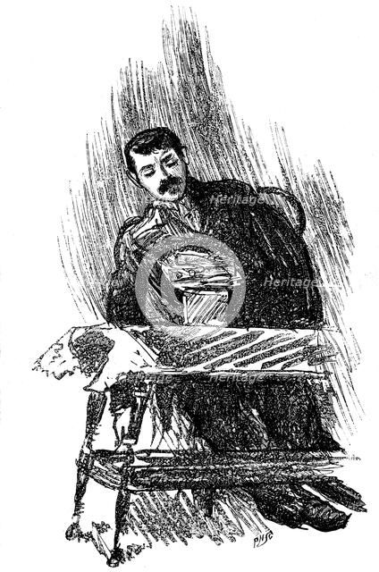 Subject going into a hypnotic trance, 1891. Artist: Unknown