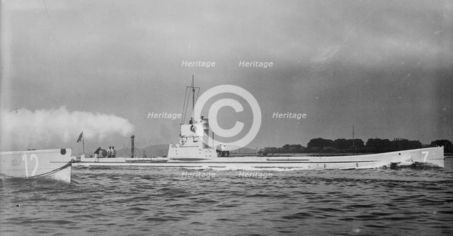 Submarine "U-7" at full speed, between c1914 and c1915. Creator: Bain News Service.