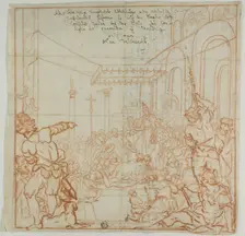 Submission of the Emperor Frederick Barbarossa to Pope Alexander III, 1712. Creator: Hieronymus Hau