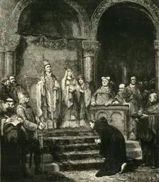 Submission of Henry IV. At Canossa (1077), 1890. Creator: Unknown