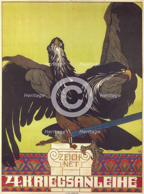 Subscribe to the fourth war loan, 1916. Artist: Lefler, Heinrich (1863-1919)