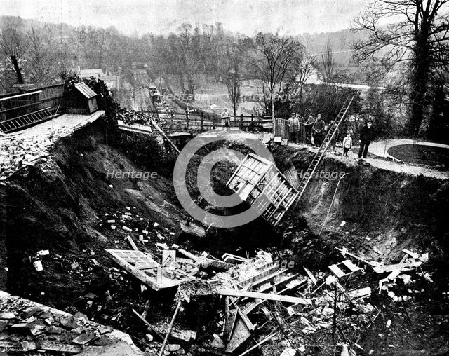 Subsidence of St. Catherine's Tunnel, Guildford, 1895. Creator: W. Shawcross.