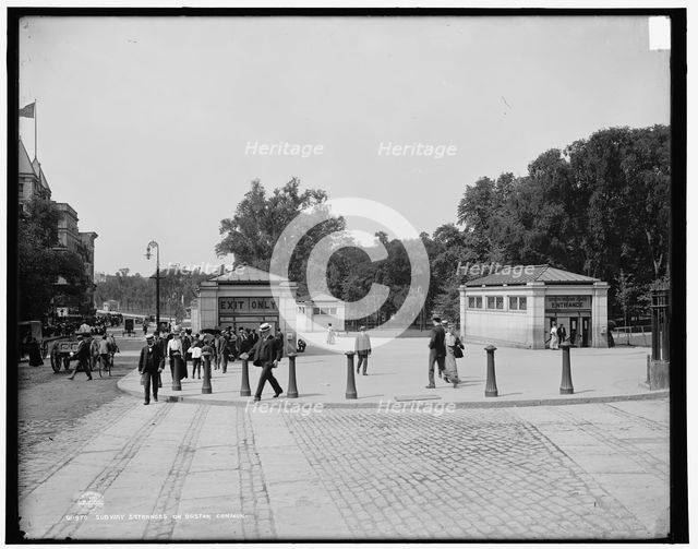 Subway entrances on Boston Common, c1900. Creator: Unknown.