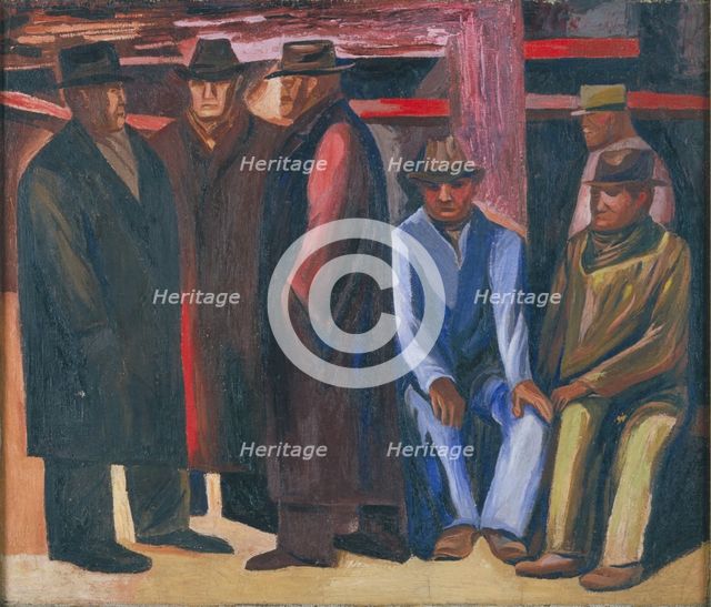 Subway. Workers (The Unemployed), 1929. Creator: Orozco, José Clemente (1883-1949).