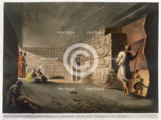 'Subterranean Chamber near the Pyramids at Giza', 1802. Artist: Thomas Milton