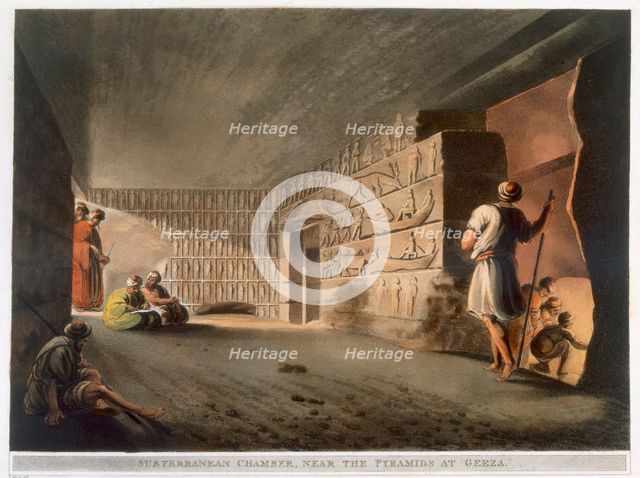 'Subterranean Chamber near the Pyramids at Giza', 1802. Creator: Thomas Milton.