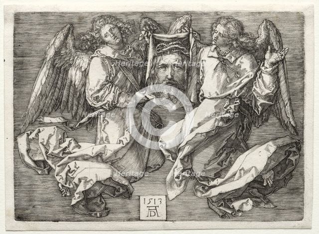 Sudarium Displayed by Two Angels. Creator: Albrecht Dürer (German, 1471-1528).