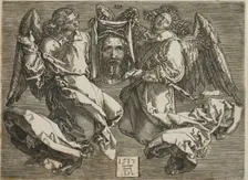 Sudarium Displayed by Two Angels, c. 1568. Creator: Jan Wierix