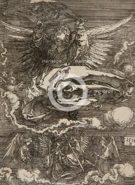 Sudarium Spread Out By An Angel, 1516. Creator: Albrecht Durer.
