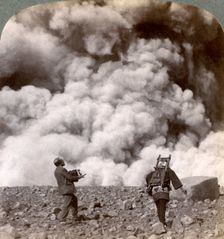 Sudden volcanic explosion in the crater of Mount Asama (Asamayama), Japan, 1904.Artist: Underwood & Underwood