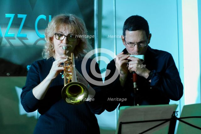 Sue Richardson and Adam Glasser, Seaford Head Golf Club, Seaford, Feb 2016. Artist: Brian O'Connor.