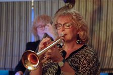Sue Richardson, Splash Point Jazz Club, Plough Inn, Rottingdean, East Sussex, UK, 17 May 2019. Creator: Brian O'Connor