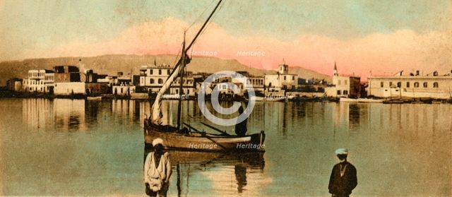 'Suez - View of the toun during high waters', c1918-c1939. Creator: Unknown.