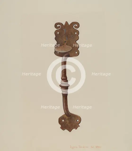 Suffolk Latch, c. 1939. Creator: Regina Henderer.