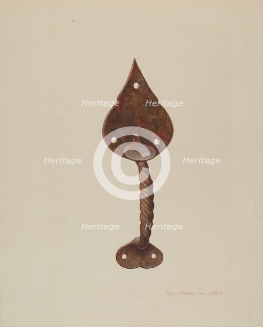 Suffolk Latch, c. 1939. Creator: Regina Henderer.