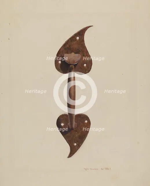 Suffolk Latch, c. 1939. Creator: Regina Henderer.
