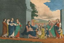 Suffer the little children, (19th century?). Artists: Weenix, N v d Linden