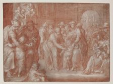 Suffer the Little Children to Come Unto Me, c1621. Creator: Joachim Anthonisz Wtewael
