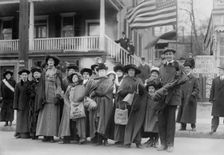 Suffrage hike to Albany, 1/1/14, 1914. Creator: Bain News Service