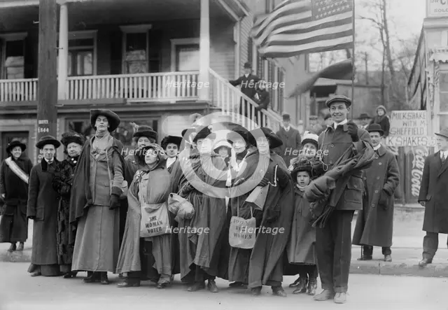 Suffrage hike to Albany, 1/1/14, 1914. Creator: Bain News Service.
