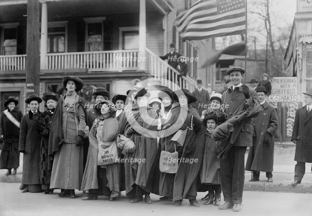 Suffrage hike to Albany, 1/1/14, 1914. Creator: Bain News Service.