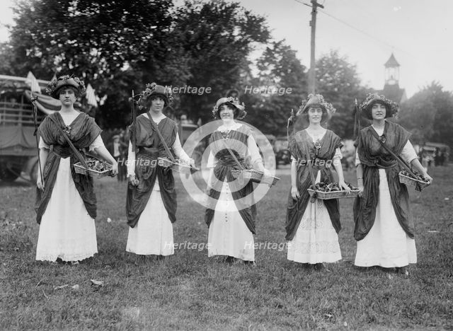 Suffrage Pageant - flower girls L.I., N.Y., 1913. Creator: Bain News Service.