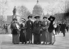Suffrage paraders: Mrs. McLennan, Mrs. Althea Taft, Mrs. Lew Bridges, Mrs. Burleson..., 1913. Creator: Bain News Service