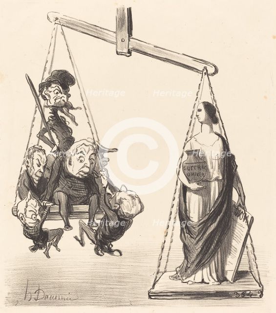 Suffrage universel, probably 1850. Creator: Honore Daumier.